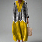 Womens Dress with Flowing Silhouette – Geometric Design for Formal and Everyday Wear 0