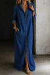 Womens Dress with Relaxed Fit and Button Down Front – Casual Knee-Length Summer Dress in Cotton Blend 6