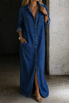 Womens Dress with Relaxed Fit and Button Down Front – Casual Knee-Length Summer Dress in Cotton Blend 6
