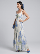 Womens Floral Midi Dress with Square Neckline – Lightweight Summer Dress for Wedding Guests 1