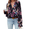 Women’s Long Sleeve Blouse with Floral Pattern