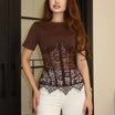 Women’s Short Sleeve Top with Lace Waist Panel